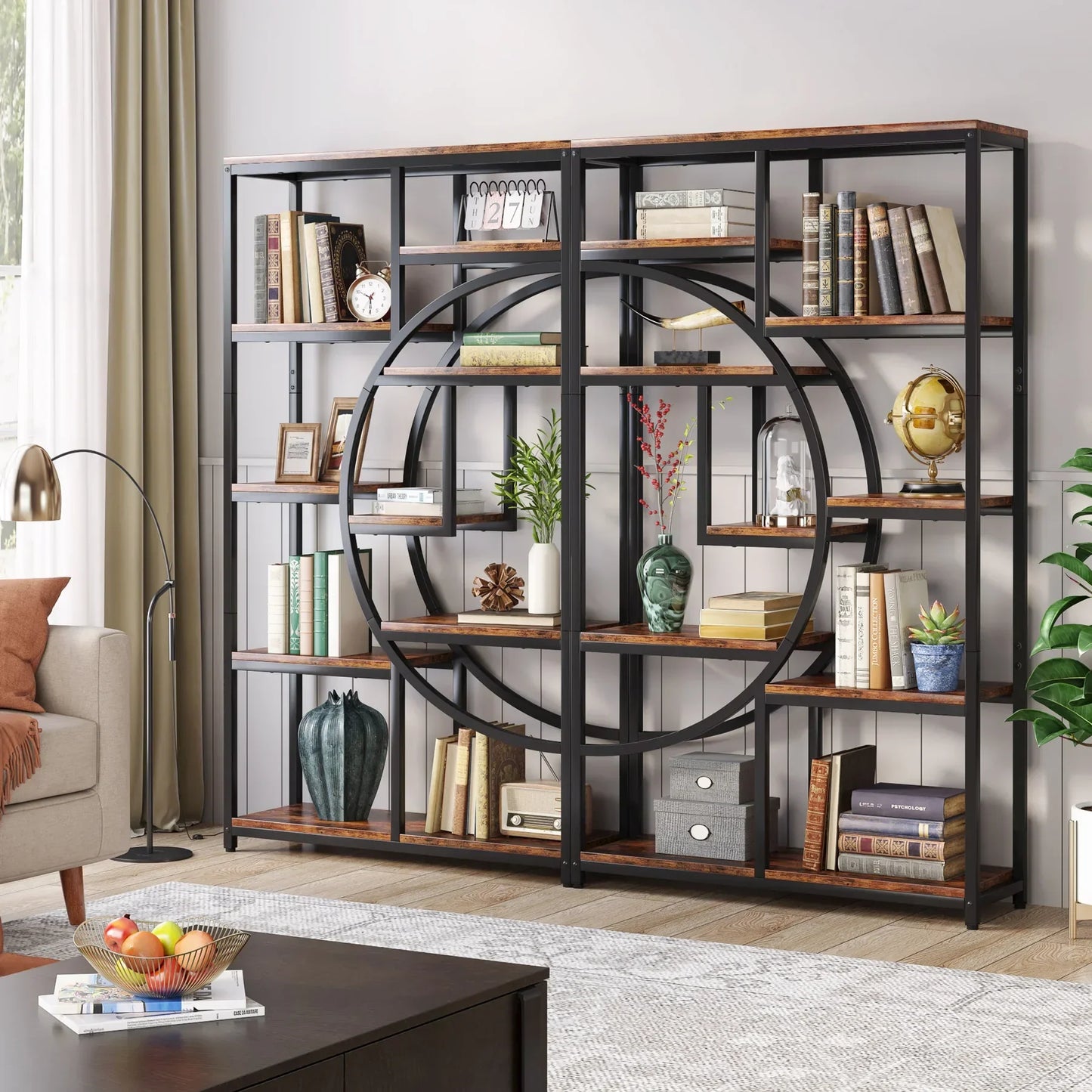 Tribesigns Bookshelf Industrial 5 Tier Etagere Bookcase,