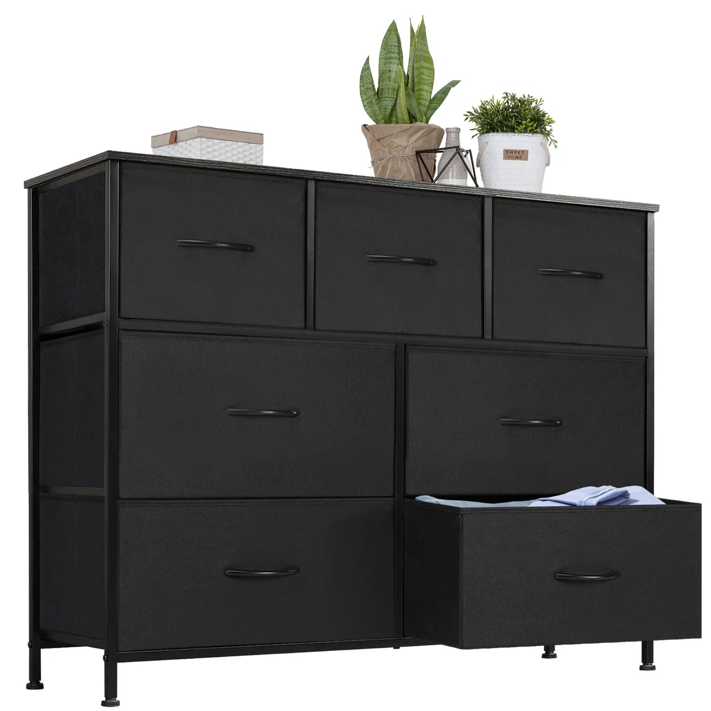 JHK Desser For Bedroom With 7 Fabric Drawers Closet Chest For Living Room Display Cabinet