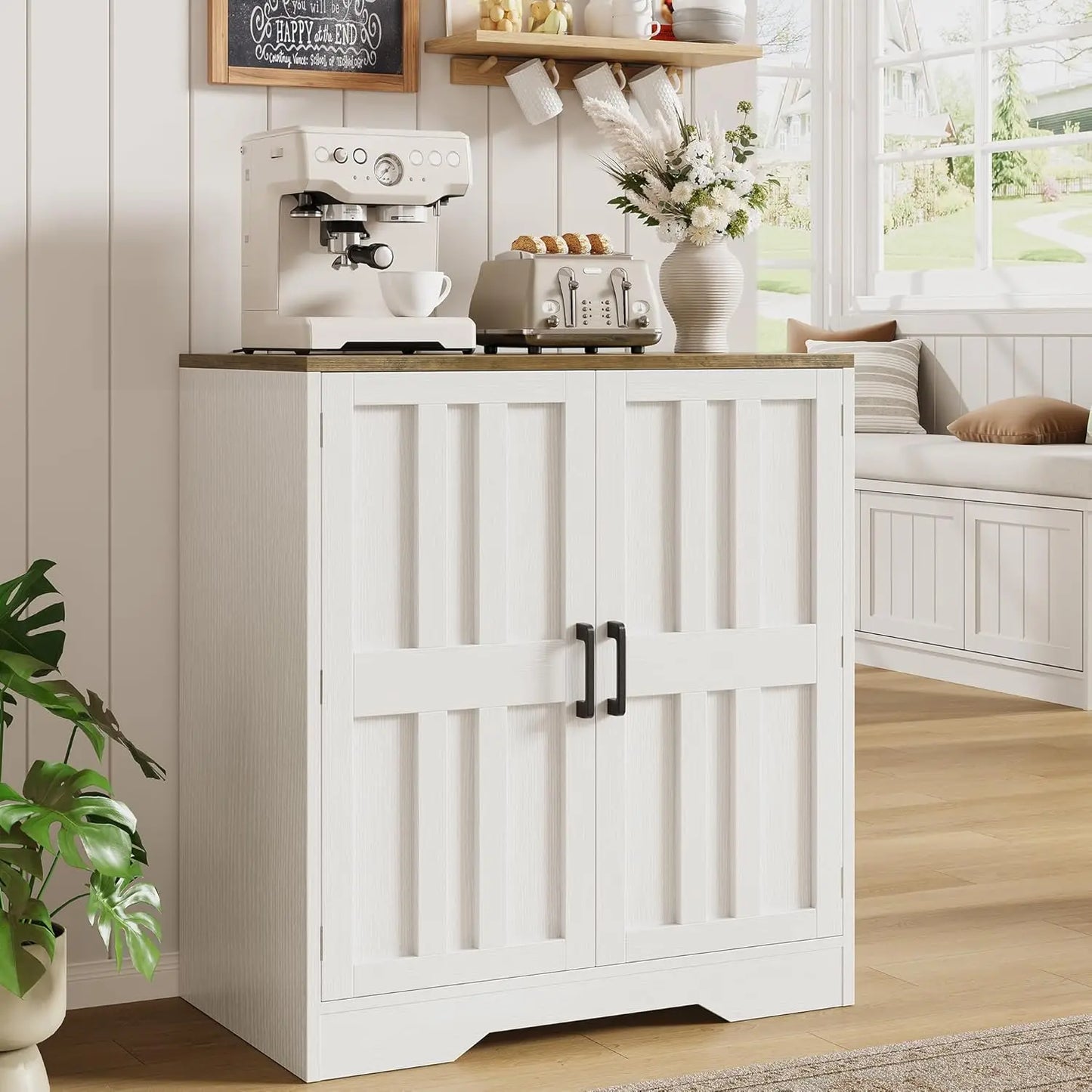 Sideboard Buffet Cabinet, Modern Farmhouse Kitchen Storage Cabinet