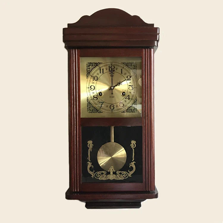 Retro Mechanical Wall Clock Old-fashioned Clockwork Pendulum