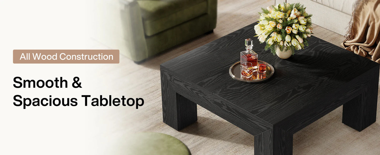 Tribesigns 39.4-Inch Square Coffee Table for Living Room, Farmhouse