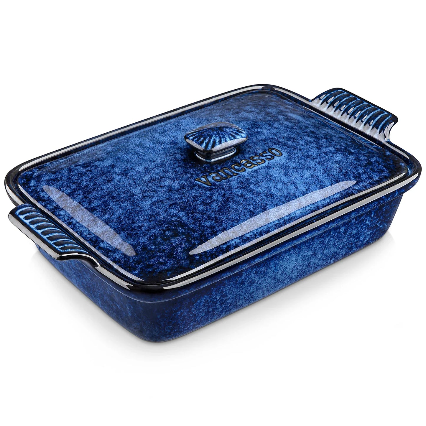 vancasso Starry 3.8/1.9 Quart Blue Casserole Baking Dish with lid