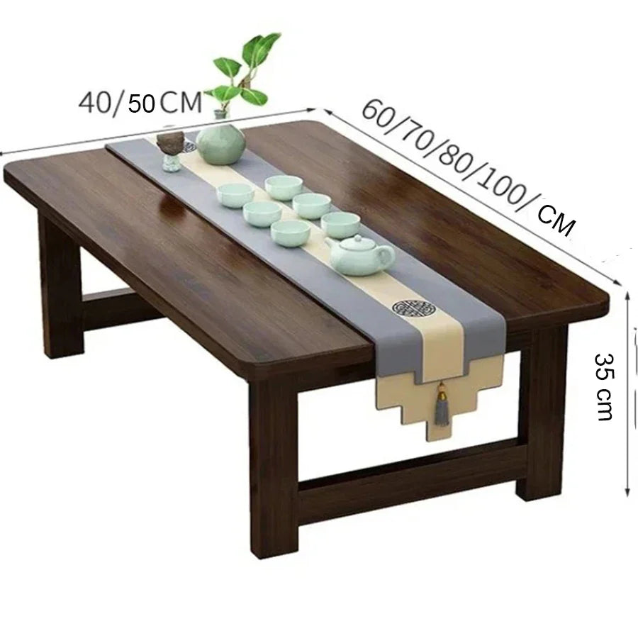 Solid Wood Folding Coffee Table Japanese Tatami Style