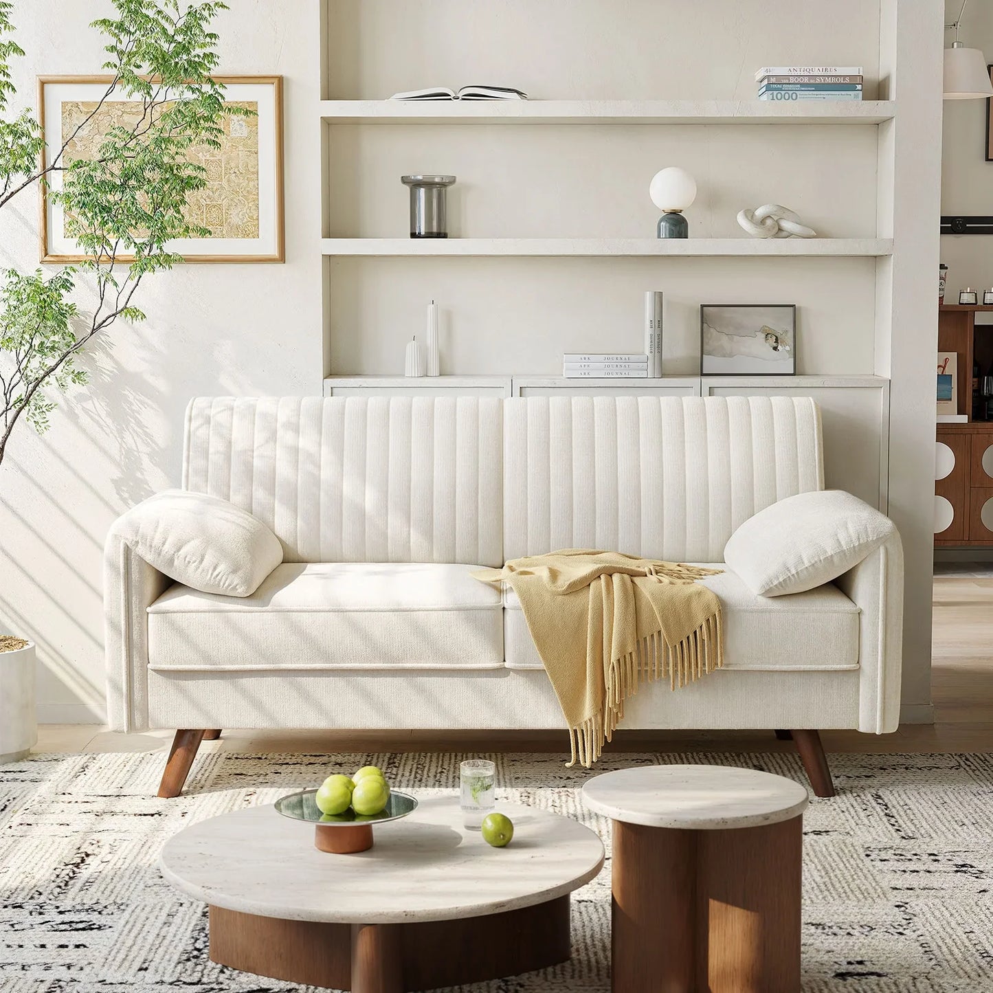 64.5" Loveseat Sofa, Chenille Loveseat, Small Couch for Living Room,  Love Seat