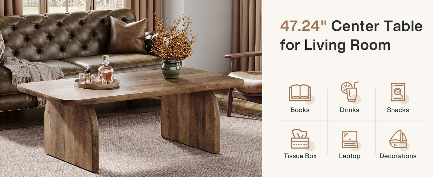 Rectangle Coffee Table,, Farmhouse Accent Center Low Cocktail