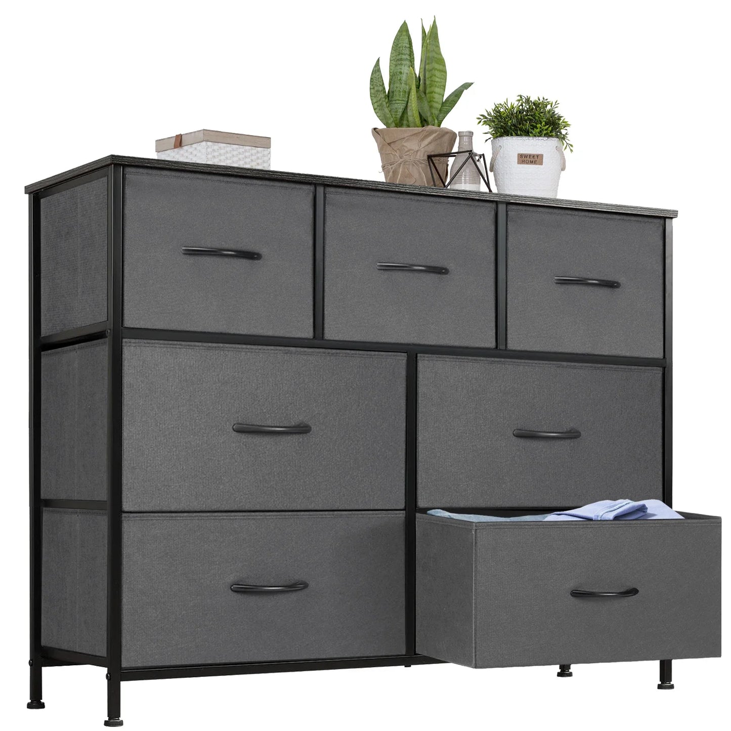 JHK Desser For Bedroom With 7 Fabric Drawers Closet Chest For Living Room Display Cabinet