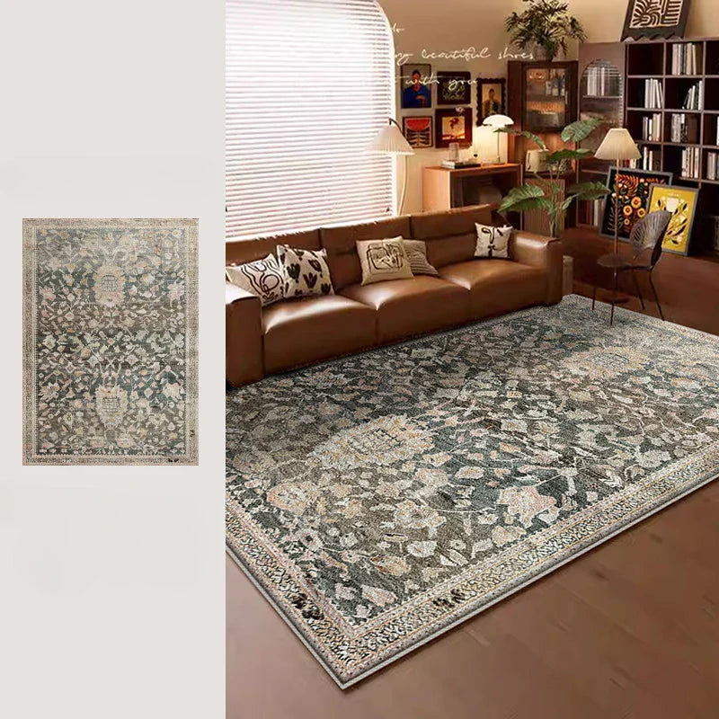 American Retro Style Carpets for Living Room Plush Carpet
