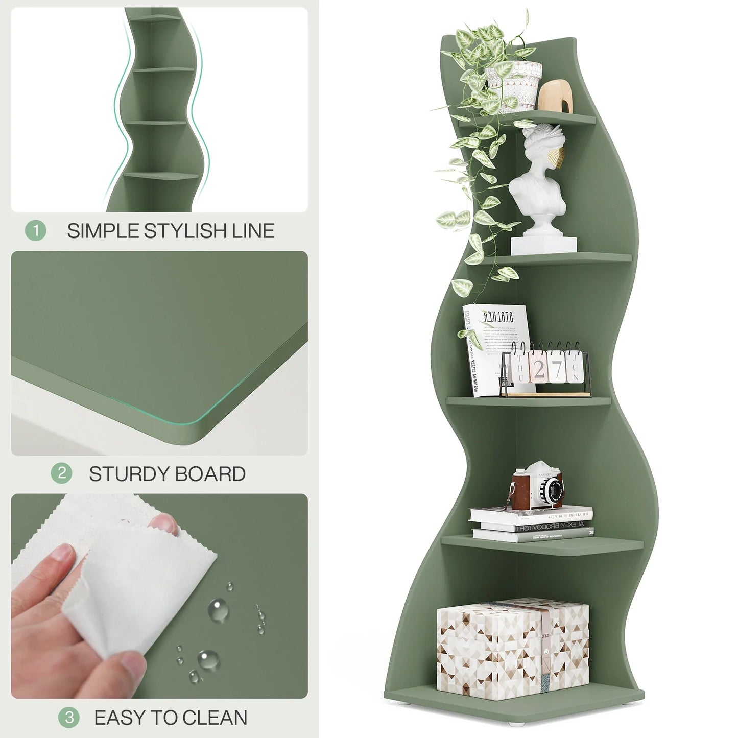 Tribesigns Corner Shelf, Modern 5-Tier Wall
