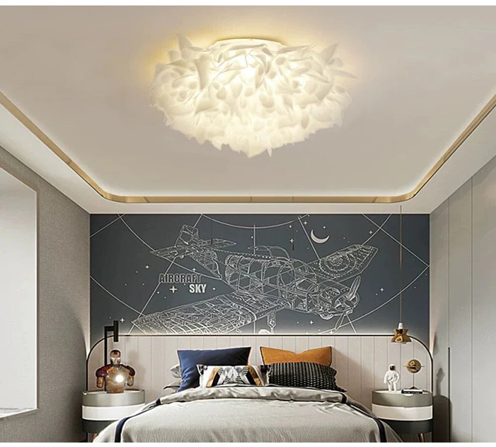 Exquisite Leaves Dimmable LED Ceiling Lights White Remote Control