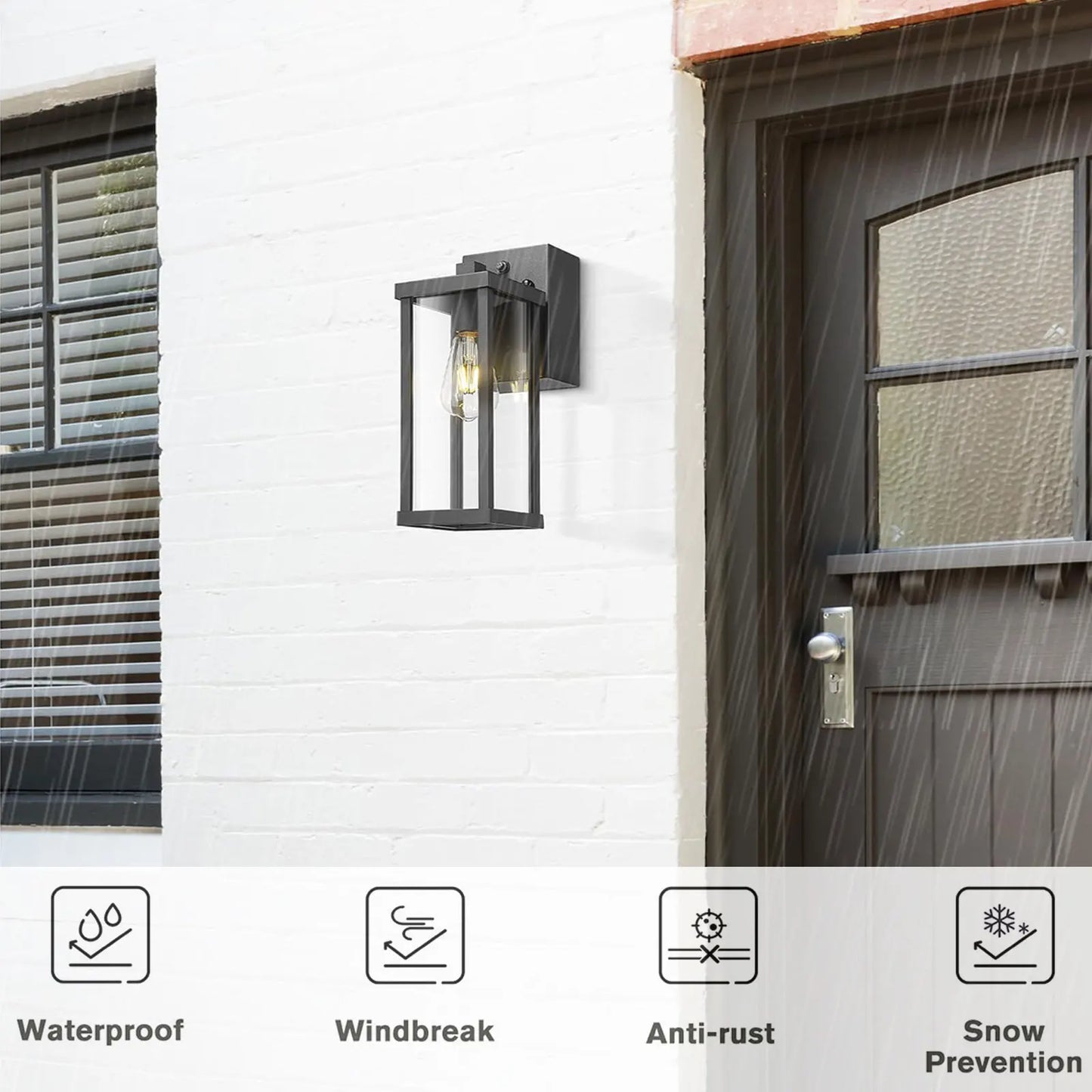 Porch Light With GFCI Outlet Dusk To Dawn Outdoor Light