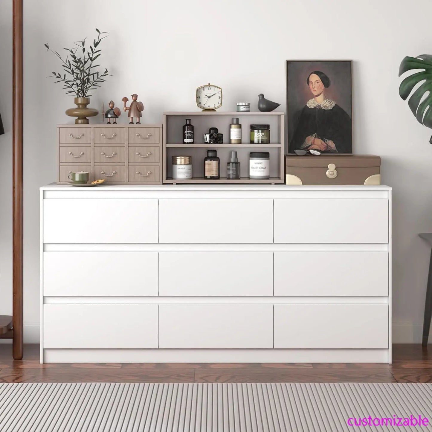 9 Drawer Dresser for Bedroom with Deep Drawers,  Handle Free