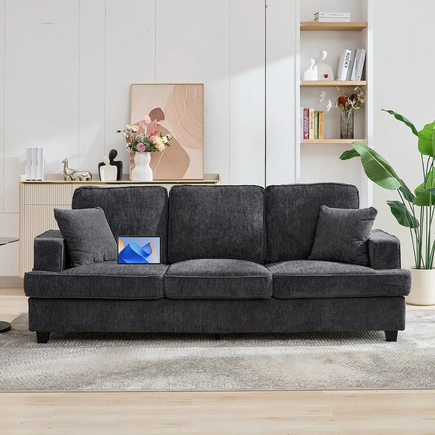 Couches for Living Room, 89 inch Cloud Couch Sofa in Chenile with Extra Comfy Soft Deep Seats,