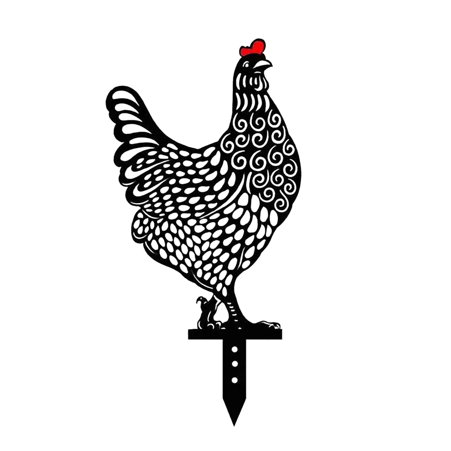 Acrylic Animal Garden Stakes Decorations Hen  For Outdoor Yard Lawn