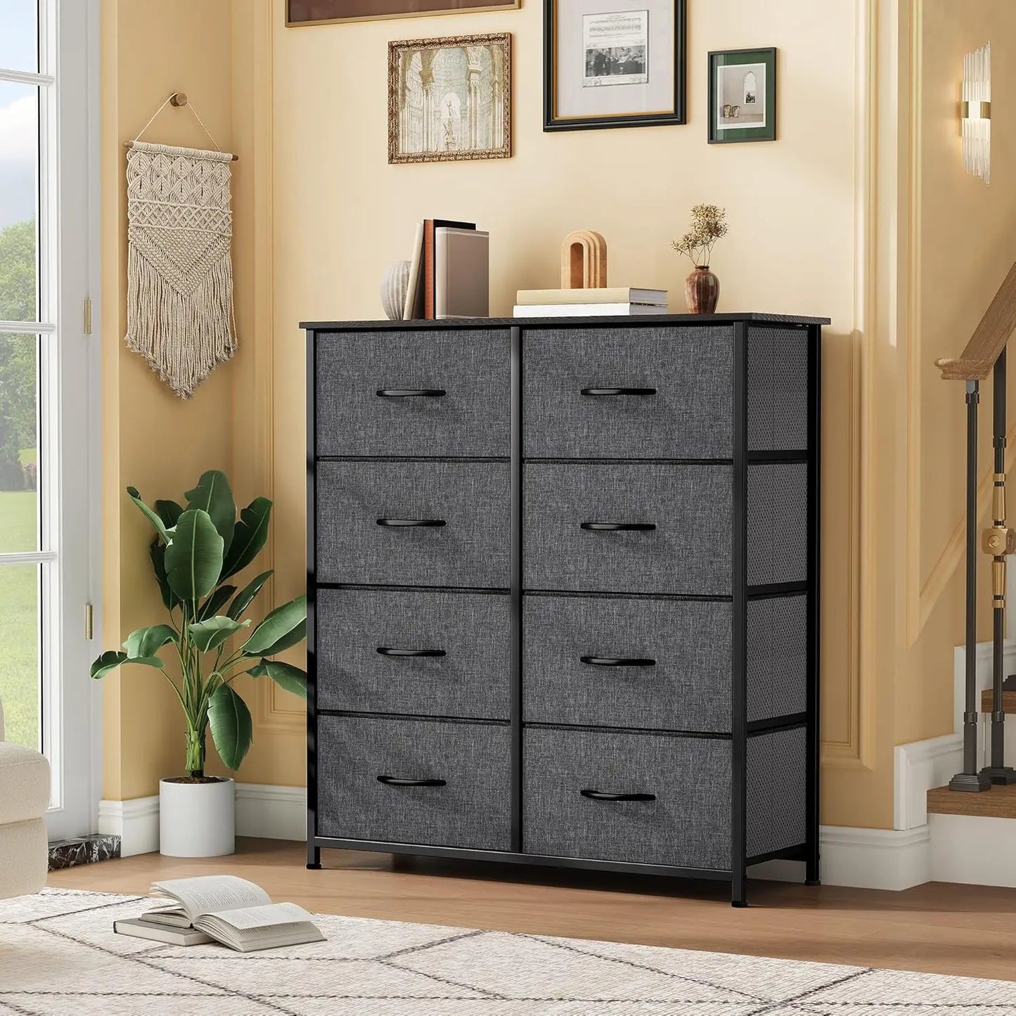 8-Drawer Fabric Dresser for Bedroom, Living Room, or Closet Storage