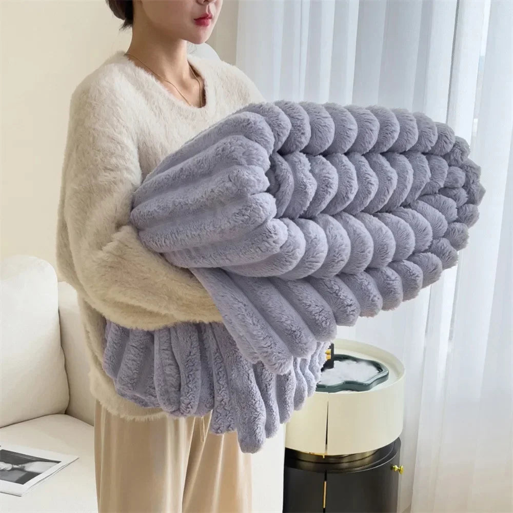 Ultra Soft Faux Rabbit Fur Throw