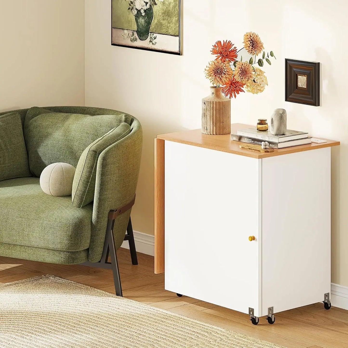 Folding Sewing Table w/Charging Station, Sewing Table