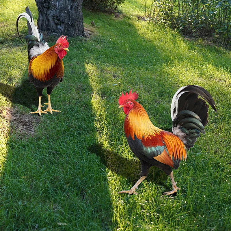 Garden Rooster Statue Chicken Sculpture For Yard Decor Patio