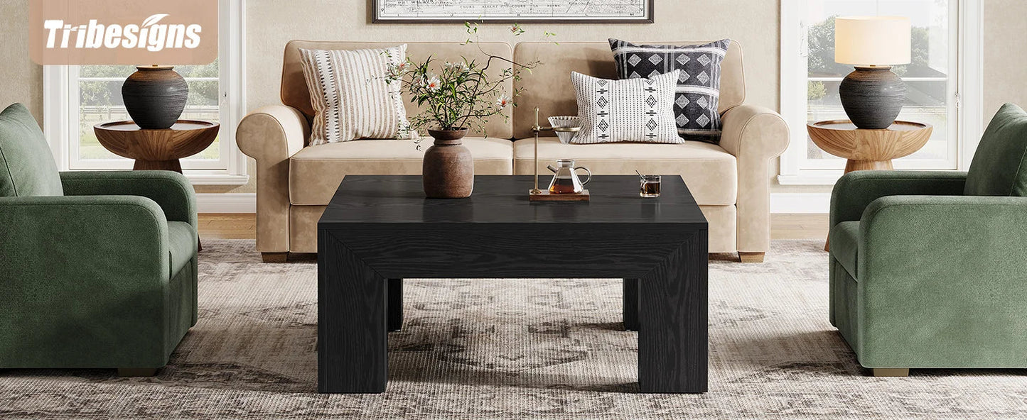 Tribesigns 39.4-Inch Square Coffee Table for Living Room, Farmhouse
