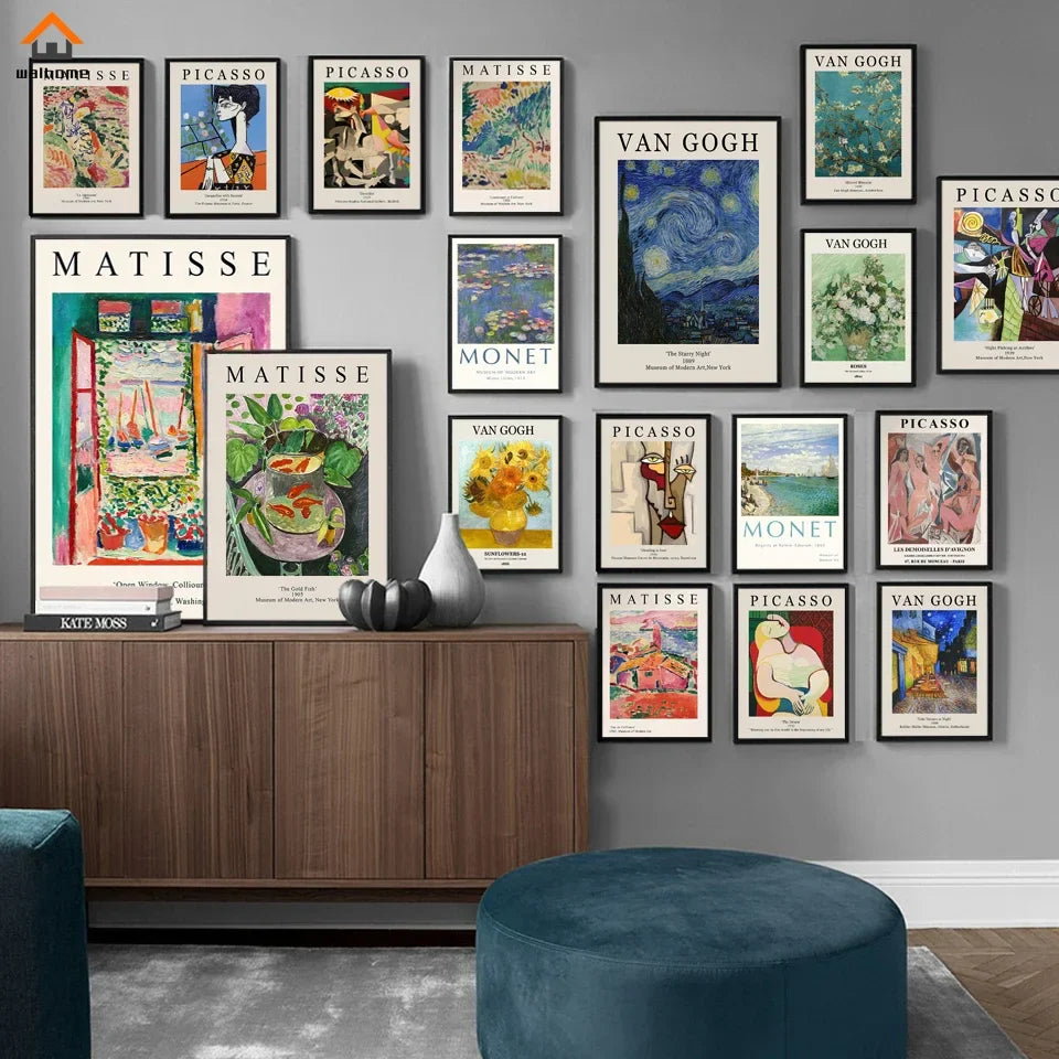 Vintage Famous Van Gogh Monet Matisse Picasso Prints