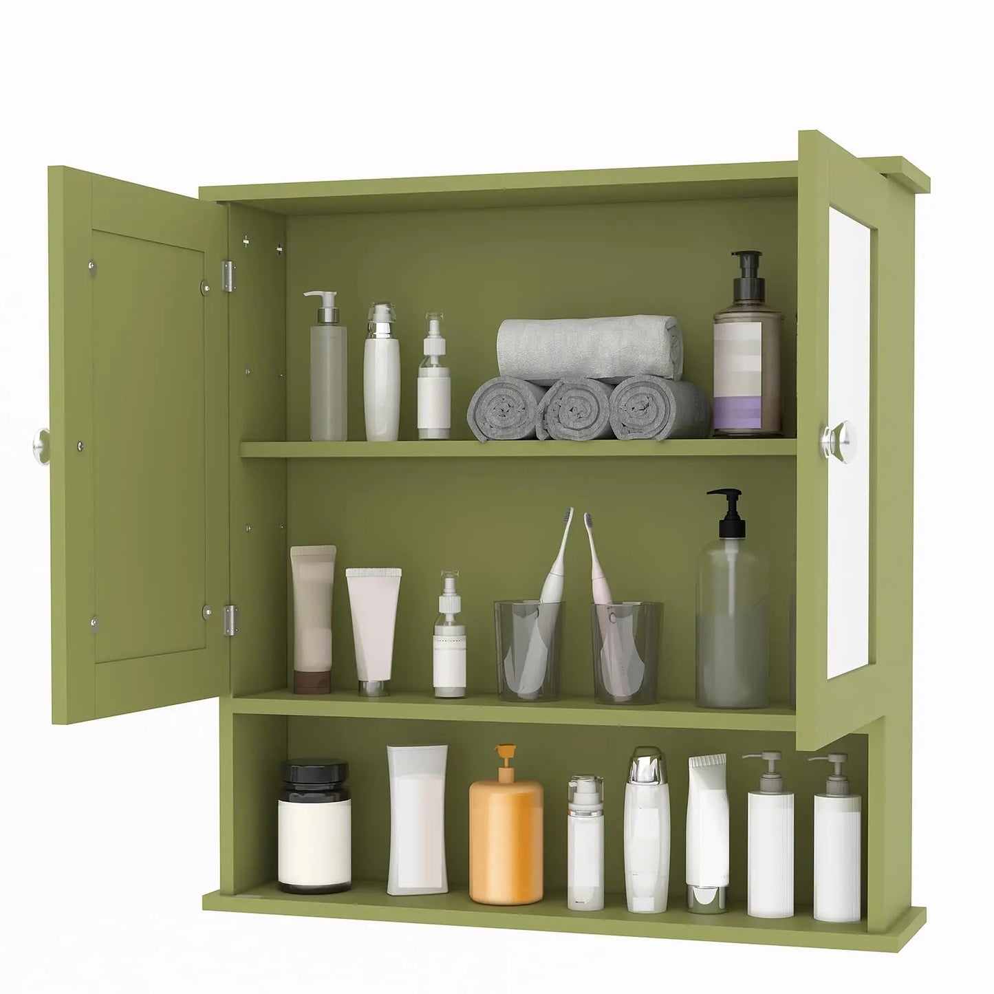 Wall Mounted Medicine Cabinet With Mirror, Adjustable Shelves, Over Toilet Storage, Rustic Cabinet