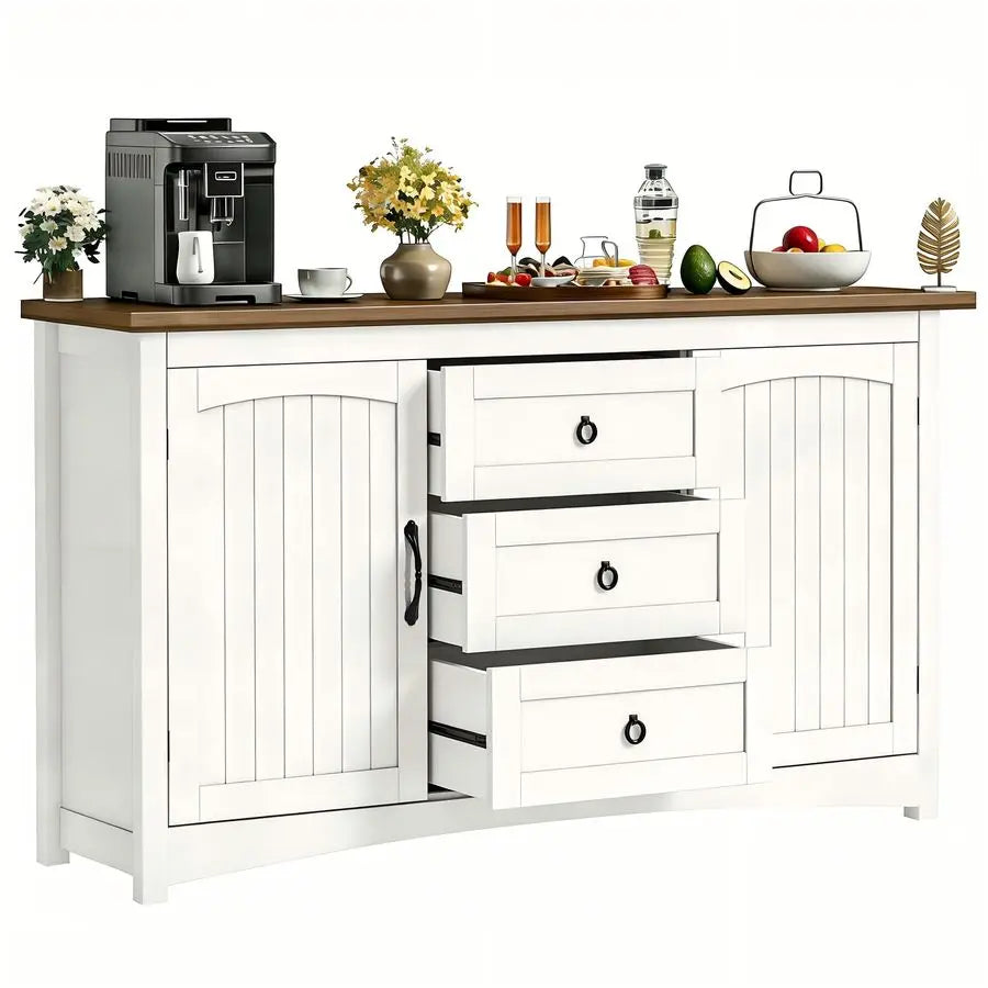 Farmhouse Sideboard Buffet Cabinet with Storage, Kitchen Cabinets