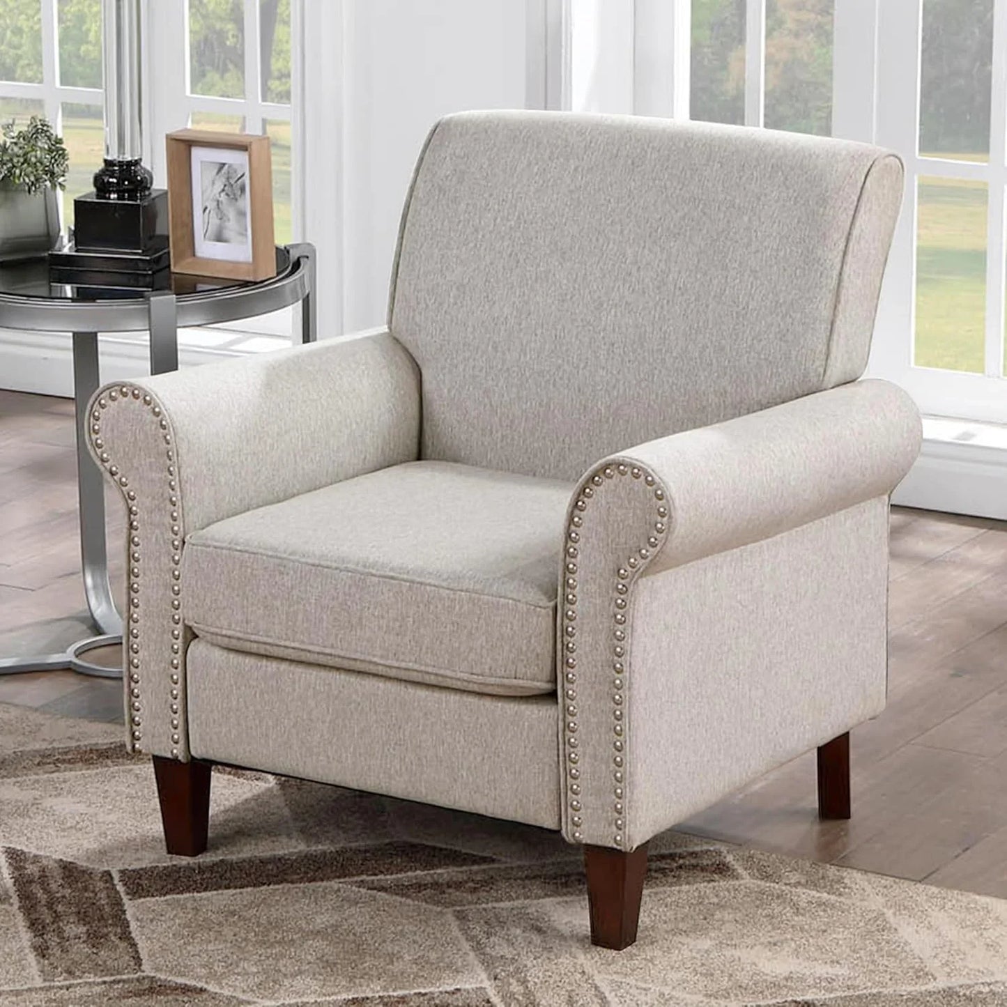 Upholstered Living Room Chair Set of 2 - Large Comfy Fabric Accent Chair