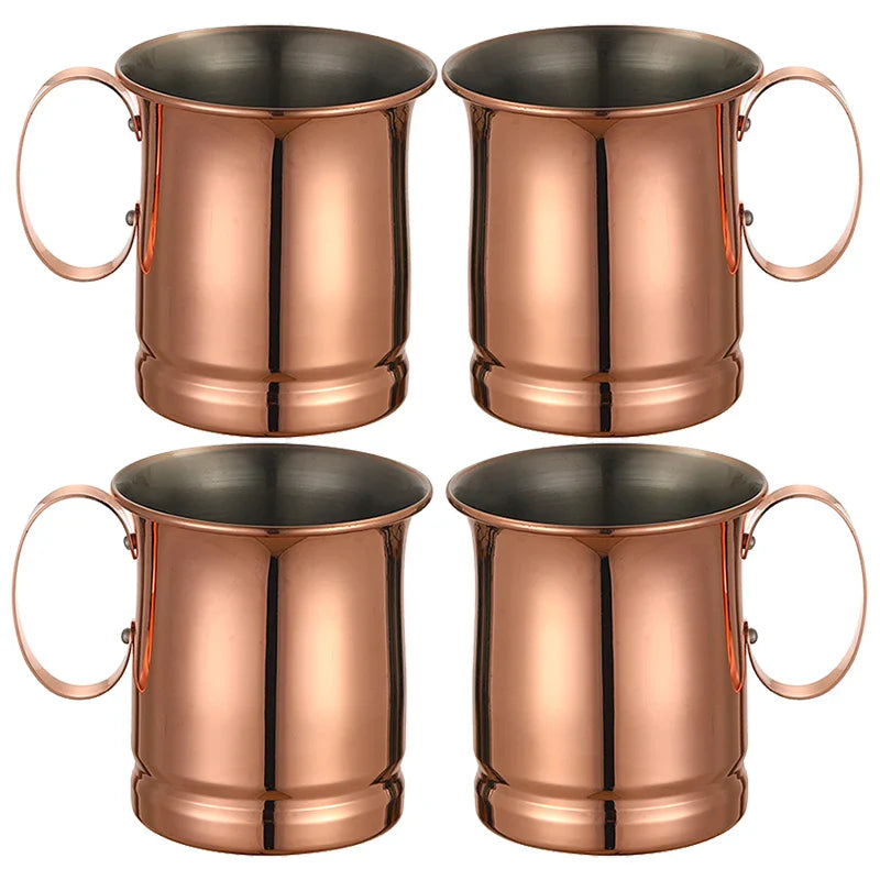 4PCS 550ml 18 Ounces Hammered Copper Plated  Moscow Mule Mug