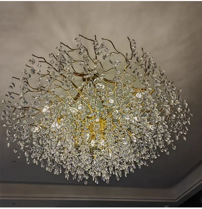 2025 Luxury Gold Crystal LED Chandeliers Living Dining  Lustre Ceiling Pendant Lamps I