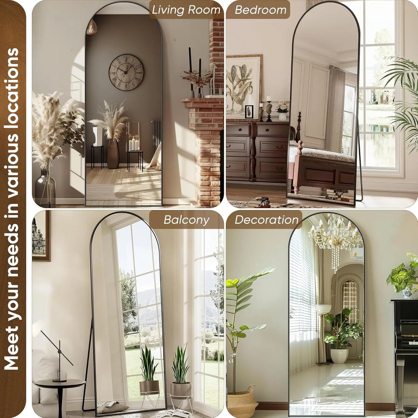 Full Length Mirror, 58"x18"  Rectangular Full Body Mirror with Stand for Bedroom, Living Room, Cloakroom