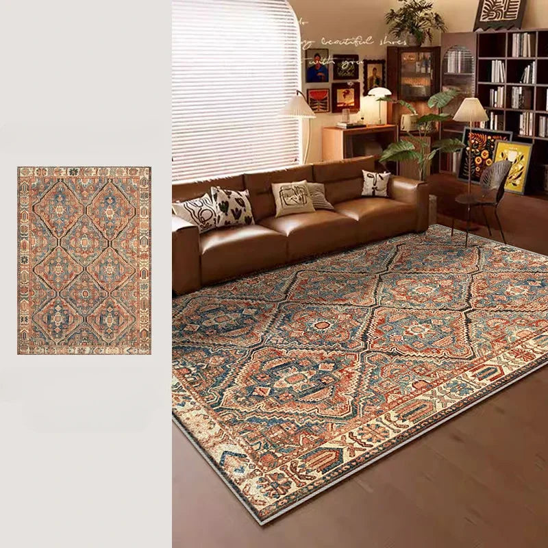 American Retro Style Carpets for Living Room Plush Carpet