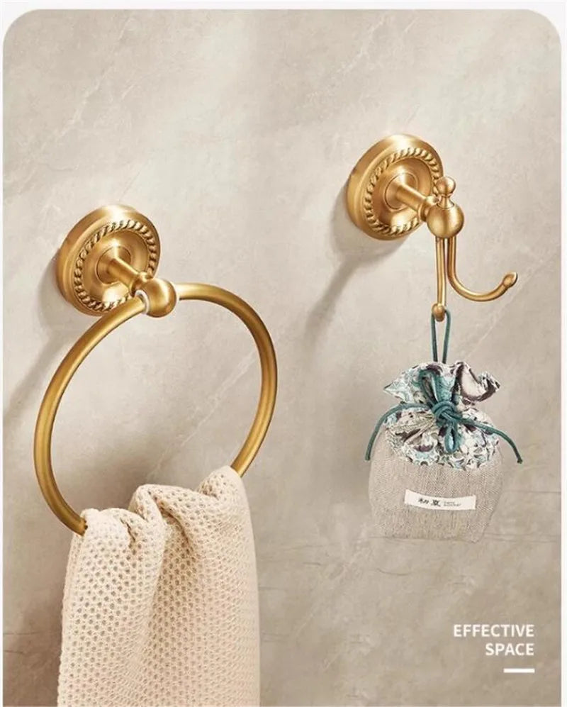 Bathroom Accessories Brass Antique Towel Rack,Paper holder Toilet Brush Holder,Towel Hanger Bath Hardware