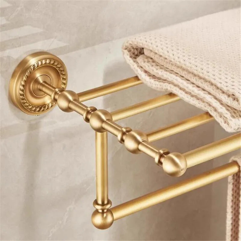 Bathroom Accessories Brass Antique Towel Rack,Paper holder Toilet Brush Holder,Towel Hanger Bath Hardware