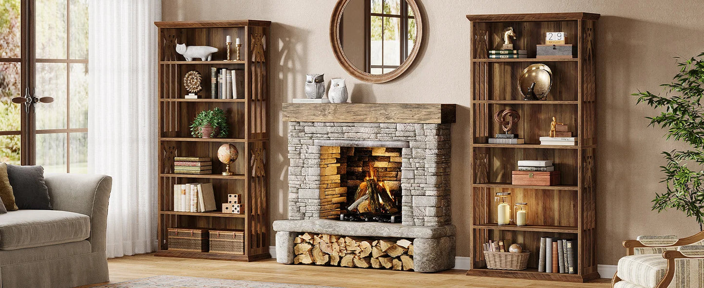 Tribesigns 6-Tier Bookshelf, 75-Inch Tall Bookcase,  Freestanding Display Shelves,