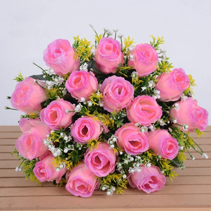 18 Heads Rose Bouquet  Silk  Bouquet Wedding  Flowers