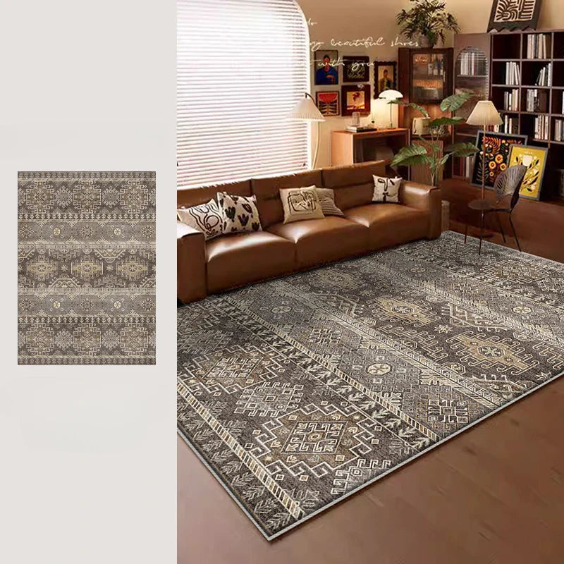 American Retro Style Carpets for Living Room Plush Carpet
