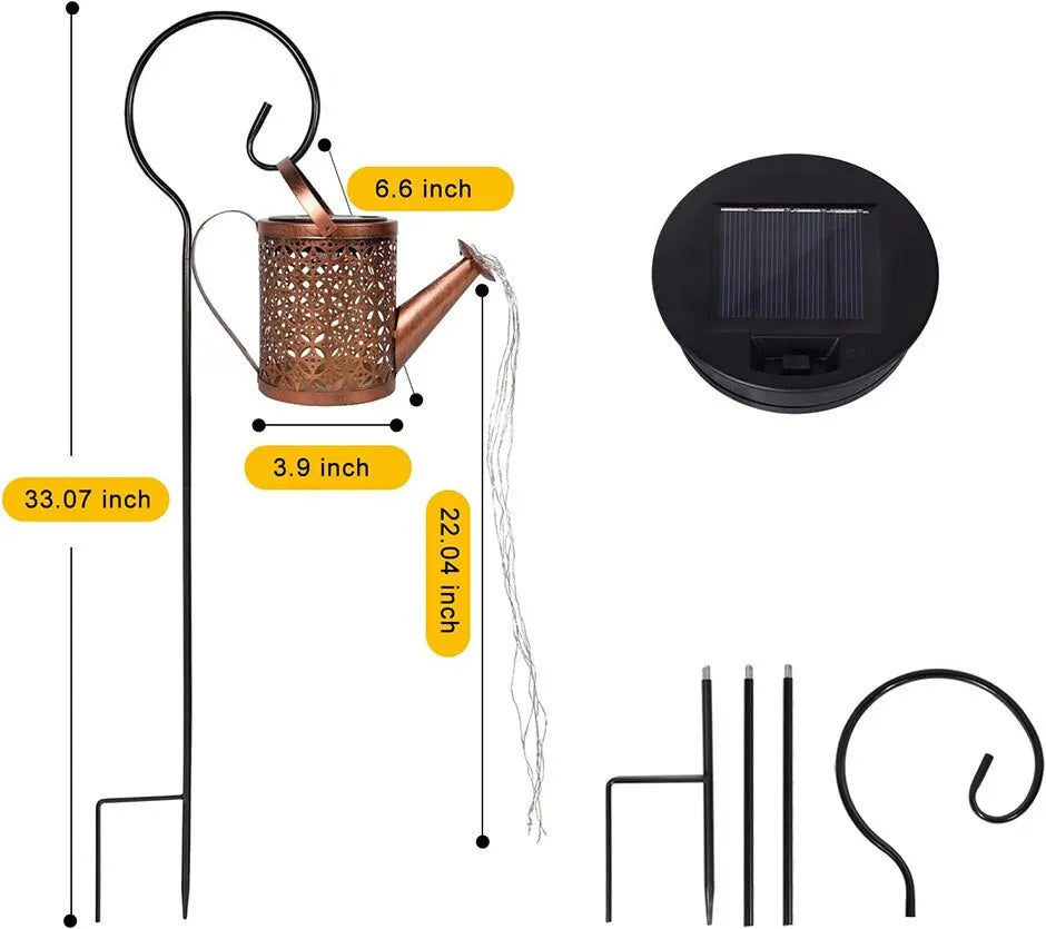 1pc Solar Watering Can with Lights Outdoor Solar Garden Lights