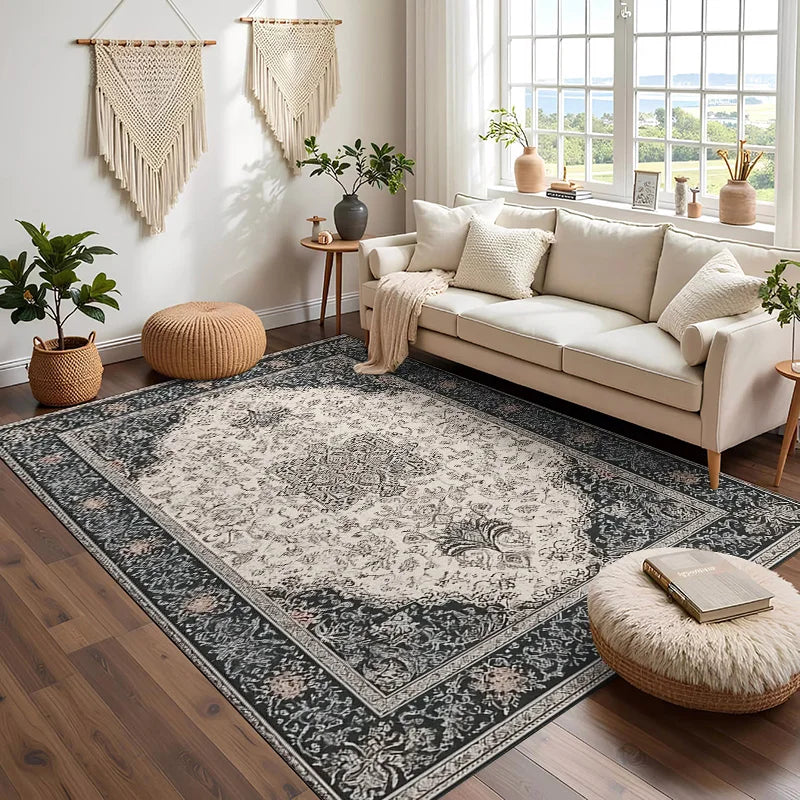 RAKKS Retro Style Rugs for Bedroom Large Area Living Room Decoration