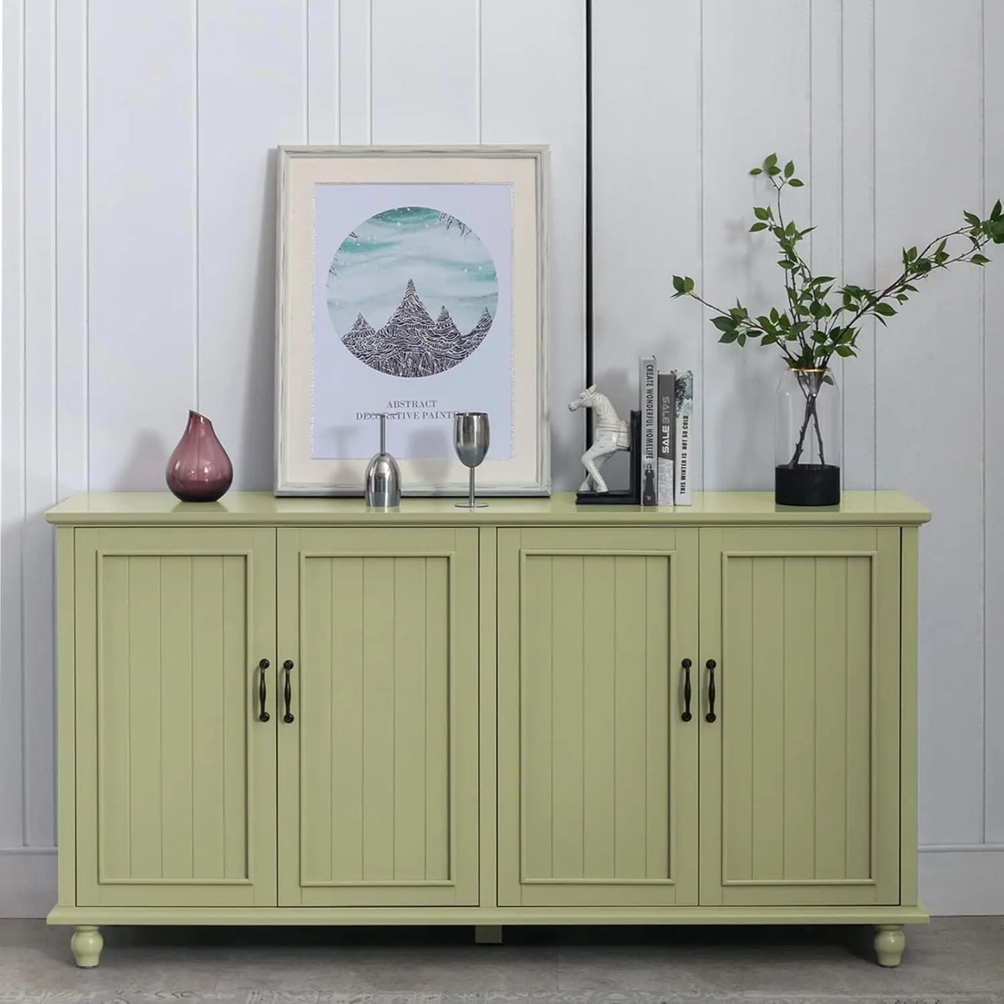 Buffet Cabinet with Storage,  4 Doors,Sideboard Buffet Cabinet for Dinning