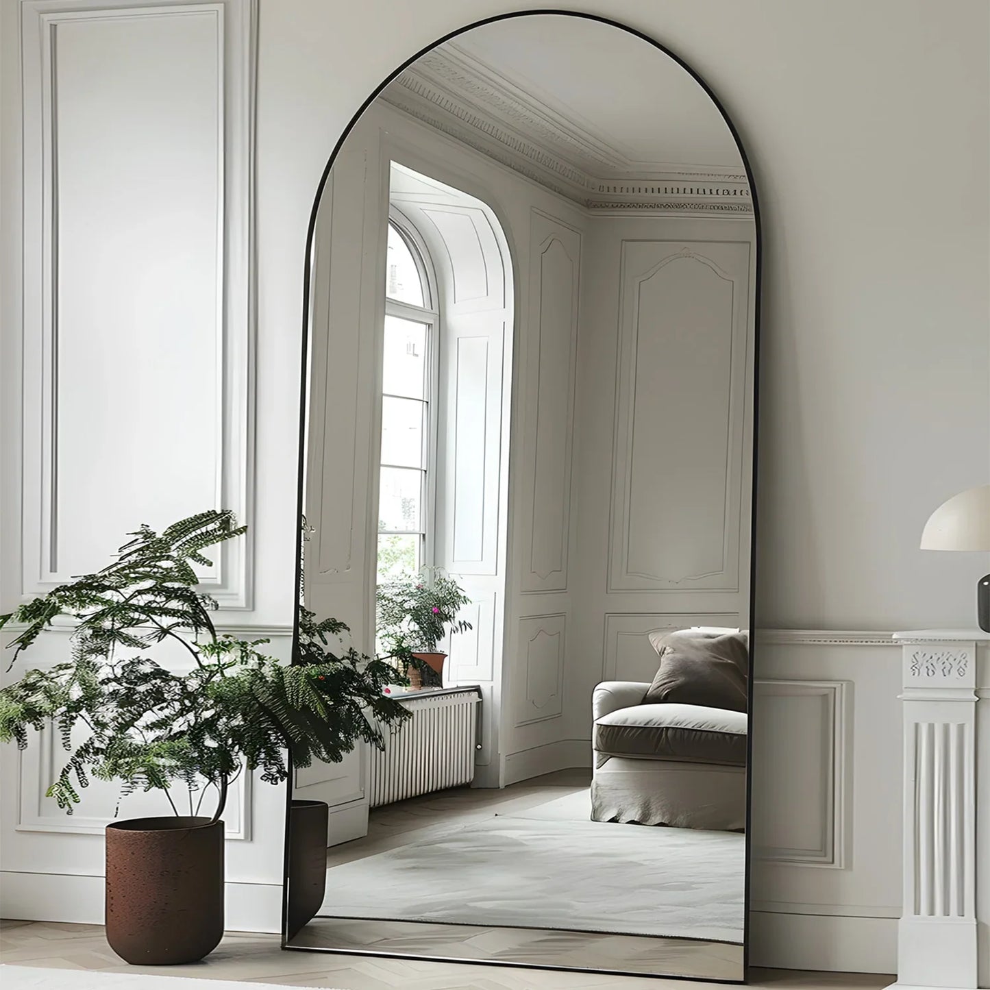 Arch Floor Mirror, 76"x34" Full Length Mirror - Freestanding  with Stand for Bedroom or Living Room