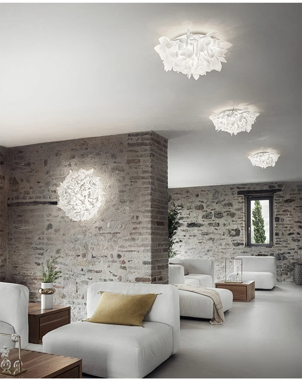 Exquisite Leaves Dimmable LED Ceiling Lights White Remote Control