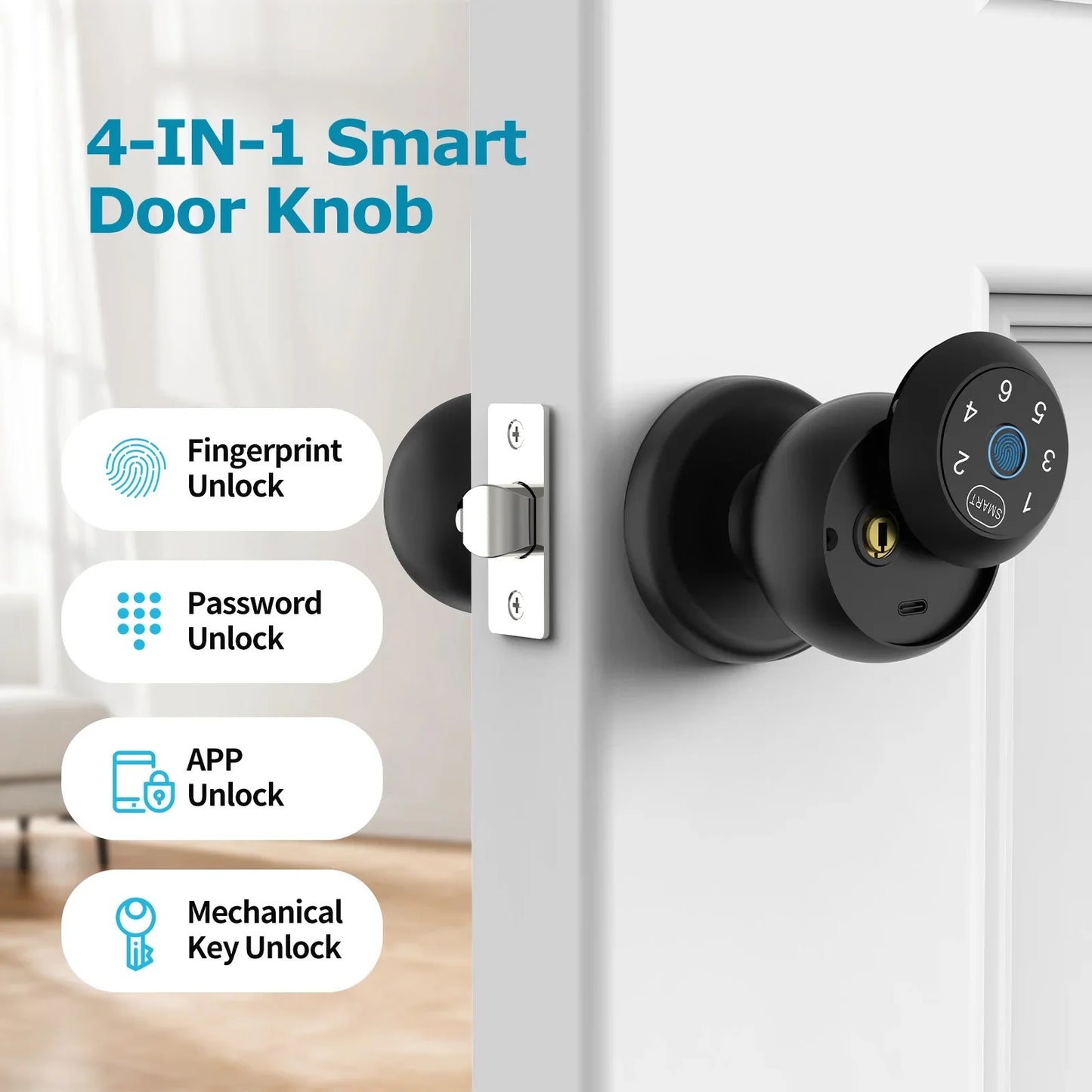 Viladepot Smart Lock Fingerprint Door Lock App Control  Electronic Touchscreen Keypad Indoor