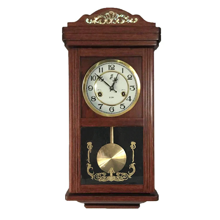 Retro Mechanical Wall Clock Old-fashioned Clockwork Pendulum