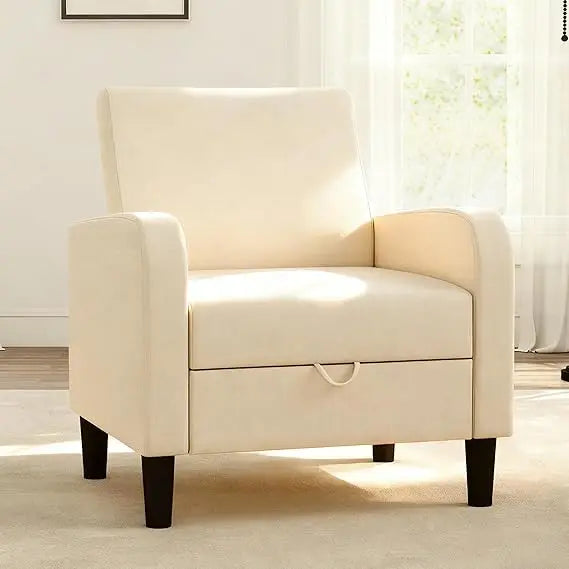 Living Room Chair, Upholstered Accent Chair  Linen Fabric