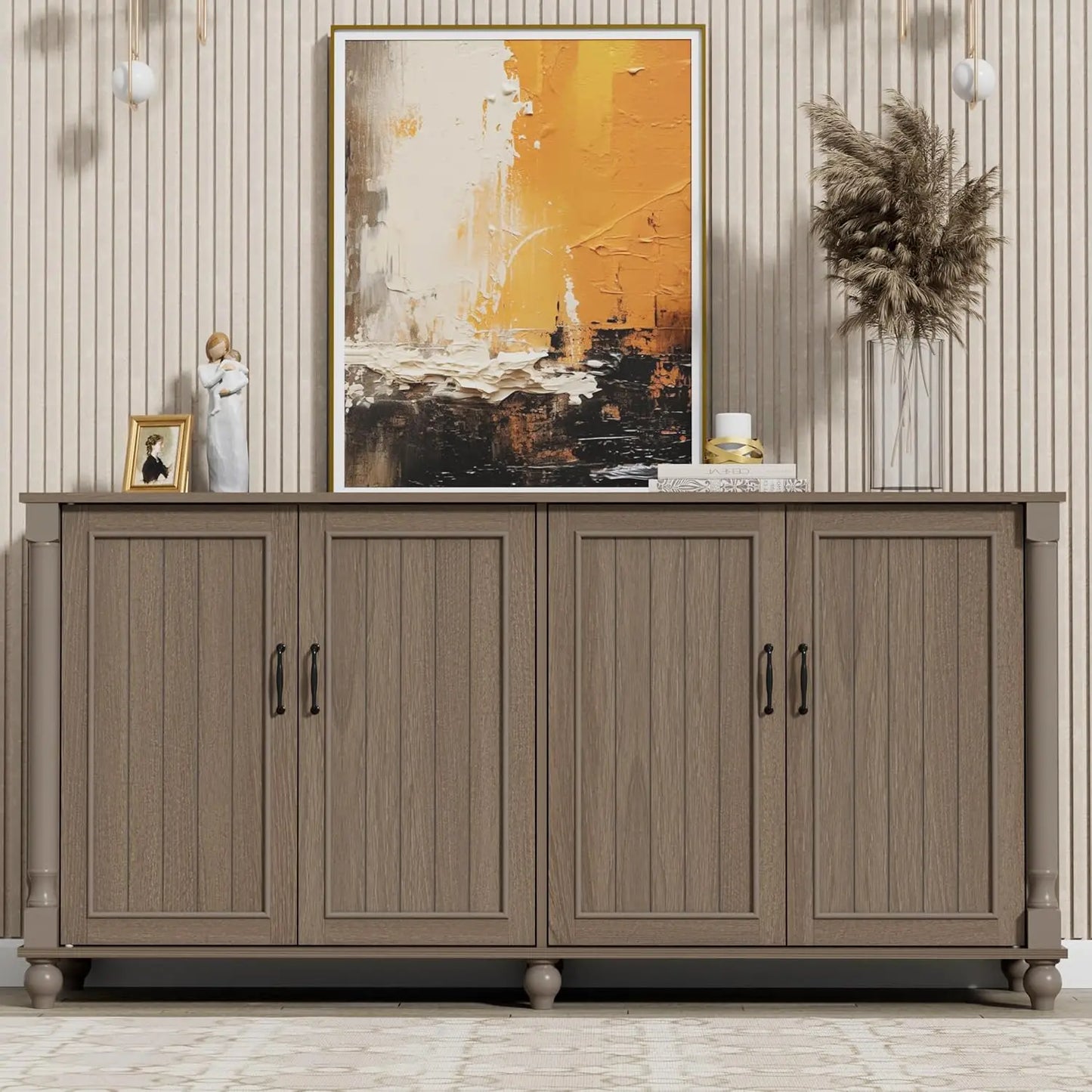 Buffet Cabinet with Storage,  4 Doors,Sideboard Buffet Cabinet for Dinning