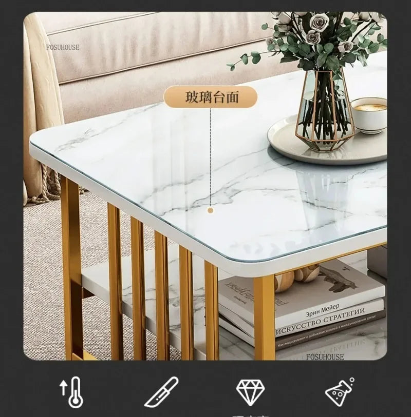 Italian Coffee Table Minimalist Square Nordic Tea  Table Living Room Furniture