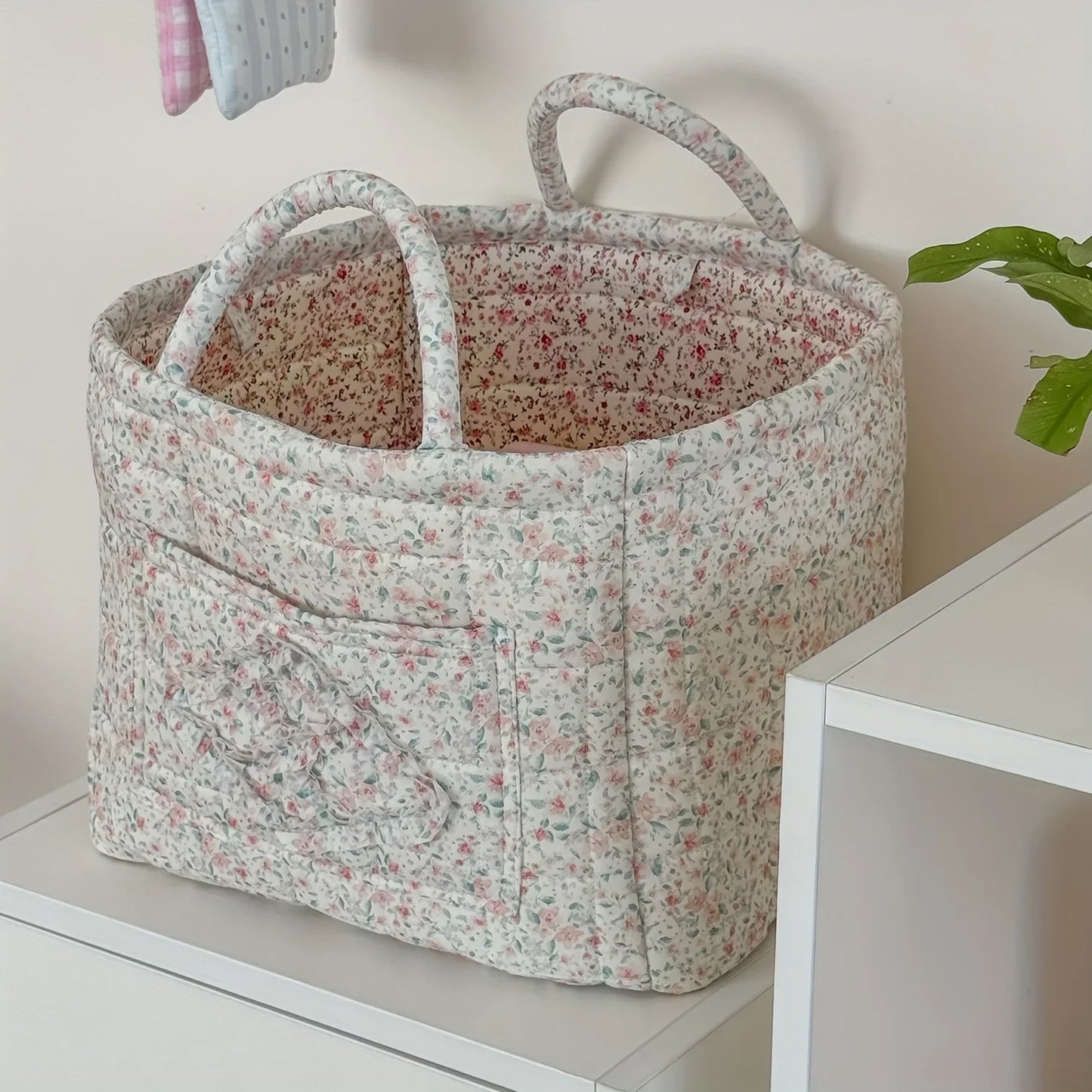 Rural Flower Clothes Basket, , Large Capacity