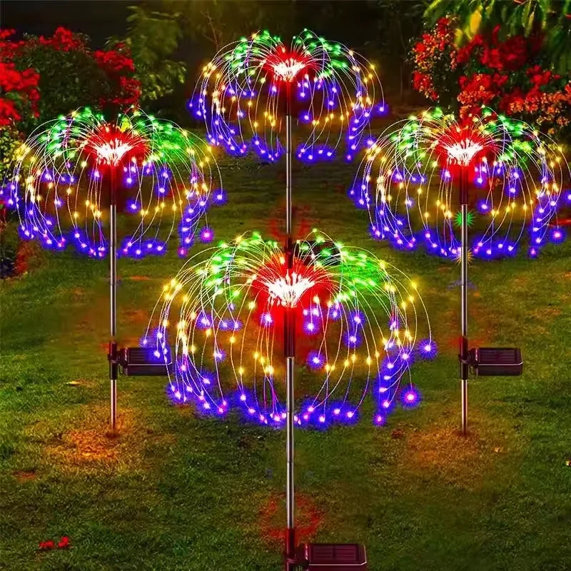 3/1pcs LED Solar Firework Lights Garden Decoration Fairy Lights