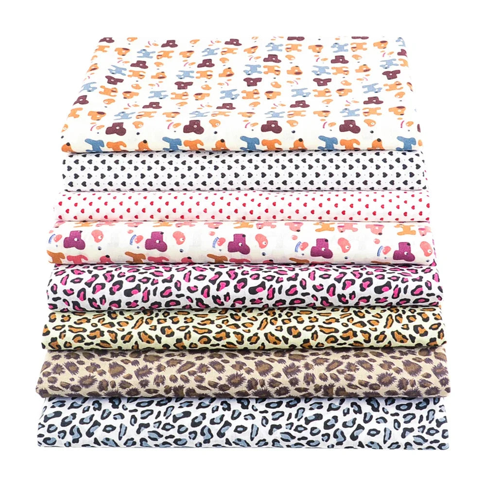 8PCS Pack Square Multicolor Printed Cotton Fabric For Sewing Quilt