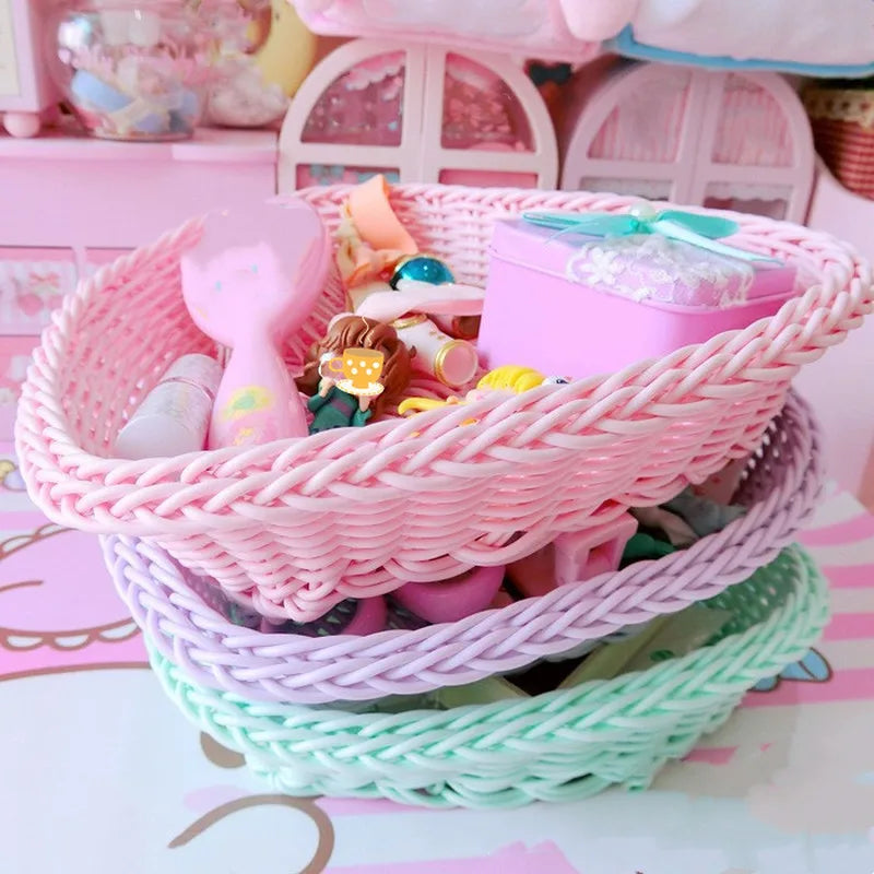 Love Heart Shape Basket Desktop S Home Storage
