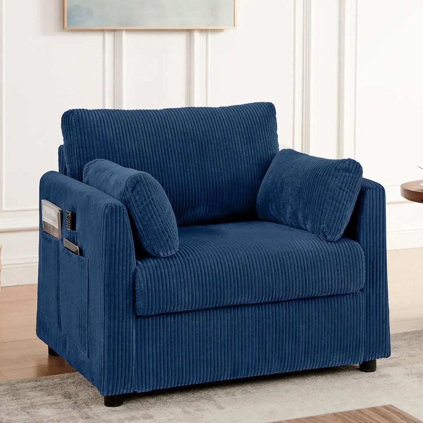 Modern Accent  Living Room Chairs in Corduroy Fabric, for Apartment